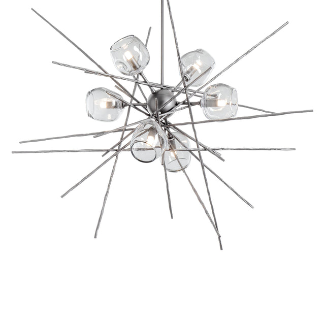 Hubbardton Forge 2021 Vintage Platinum Clear Glass (ZM) Multi Griffin Starburst Pendant