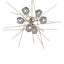 Hubbardton Forge 2021 Soft Gold Cool Grey Glass (YL) Multi Griffin Starburst Pendant