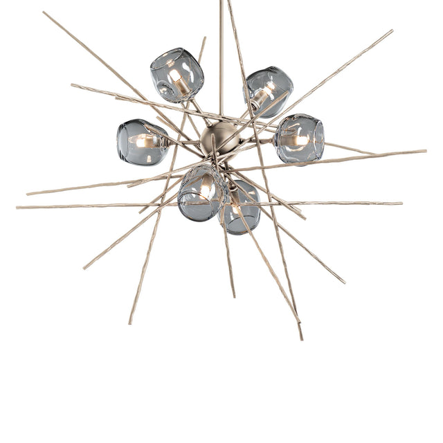 Hubbardton Forge 2021 Soft Gold Cool Grey Glass (YL) Multi Griffin Starburst Pendant