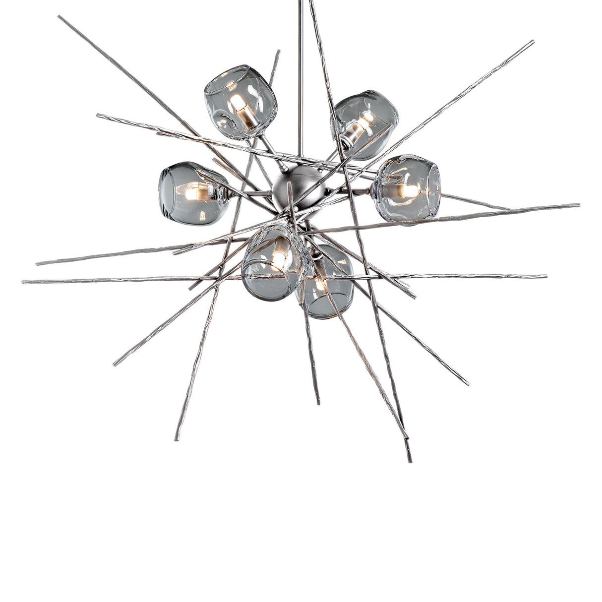 Hubbardton Forge 2021 Sterling Cool Grey Glass (YL) Multi Griffin Starburst Pendant