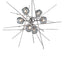 Hubbardton Forge 2021 Sterling Cool Grey Glass (YL) Multi Griffin Starburst Pendant