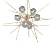 Hubbardton Forge 2021 Modern Brass Cool Grey Glass (YL) Multi Griffin Starburst Pendant