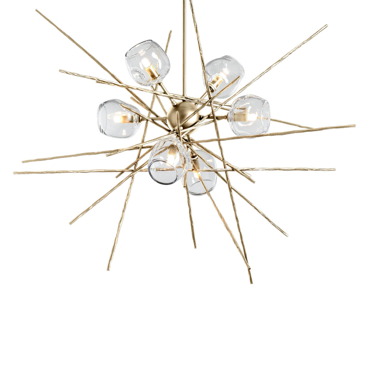 Hubbardton Forge 2021 Modern Brass Clear Glass (ZM) Multi Griffin Starburst Pendant