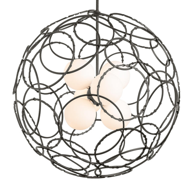 Hubbardton Forge 2021 Natural Iron Opal Glass (GG) Multi Olympus Orb Pendant