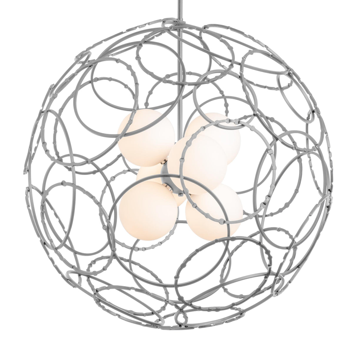 Hubbardton Forge 2021 Vintage Platinum Opal Glass (GG) Multi Olympus Orb Pendant