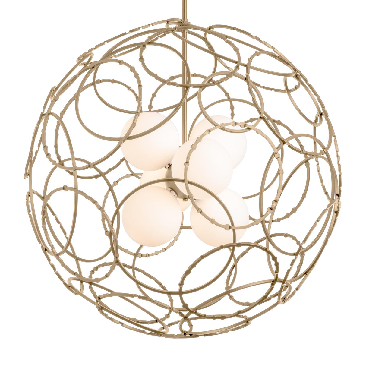 Hubbardton Forge 2021 Soft Gold Opal Glass (GG) Multi Olympus Orb Pendant
