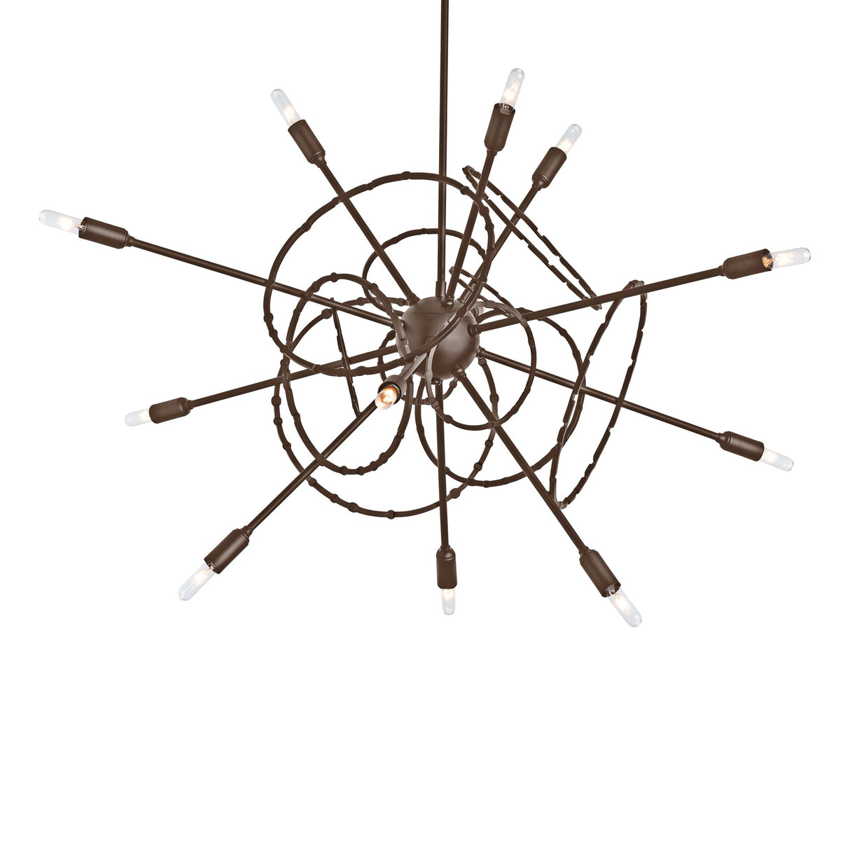 Hubbardton Forge 2021 Bronze Multi Olympus 12-Light Starburst Pendant
