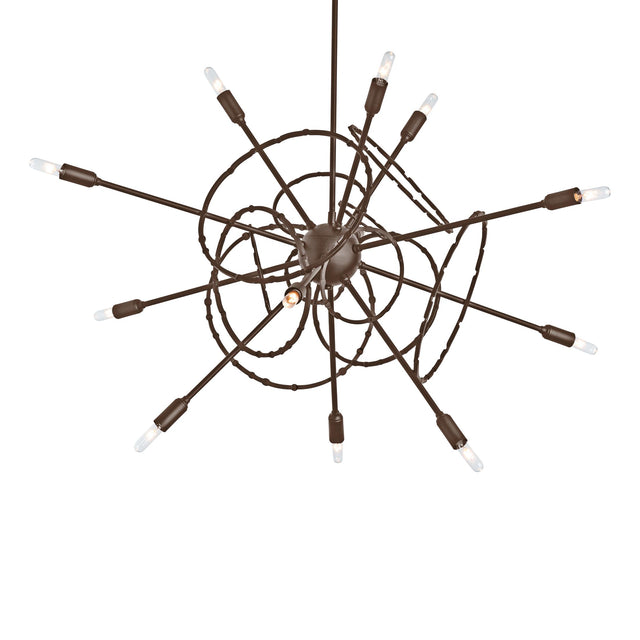 Hubbardton Forge 2021 Bronze Multi Olympus 12-Light Starburst Pendant