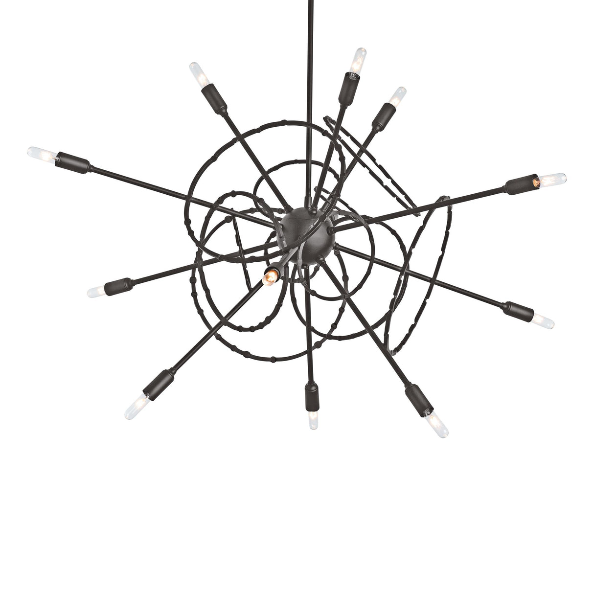 Hubbardton Forge 2021 Dark Smoke Multi Olympus 12-Light Starburst Pendant