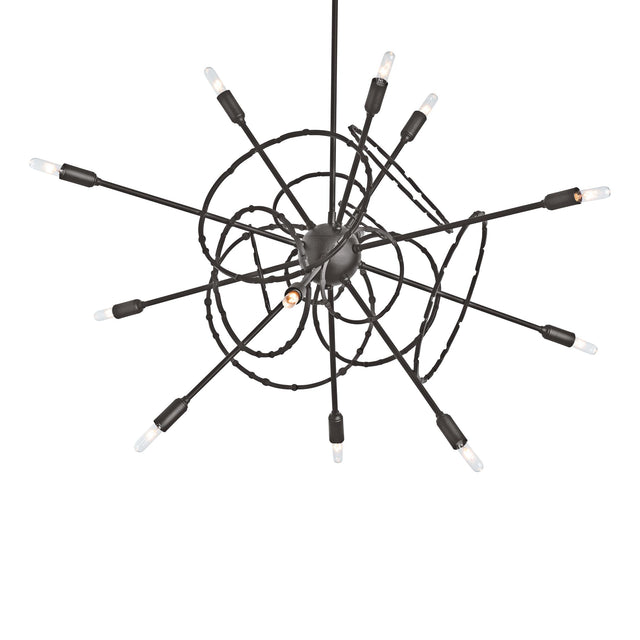 Hubbardton Forge 2021 Dark Smoke Multi Olympus 12-Light Starburst Pendant
