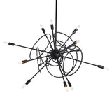 Hubbardton Forge 2021 Black Multi Olympus 12-Light Starburst Pendant