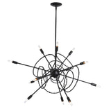 Hubbardton Forge 2021 Black Multi Olympus 12-Light Starburst Pendant