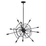 Hubbardton Forge 2021 Black Multi Olympus 12-Light Starburst Pendant