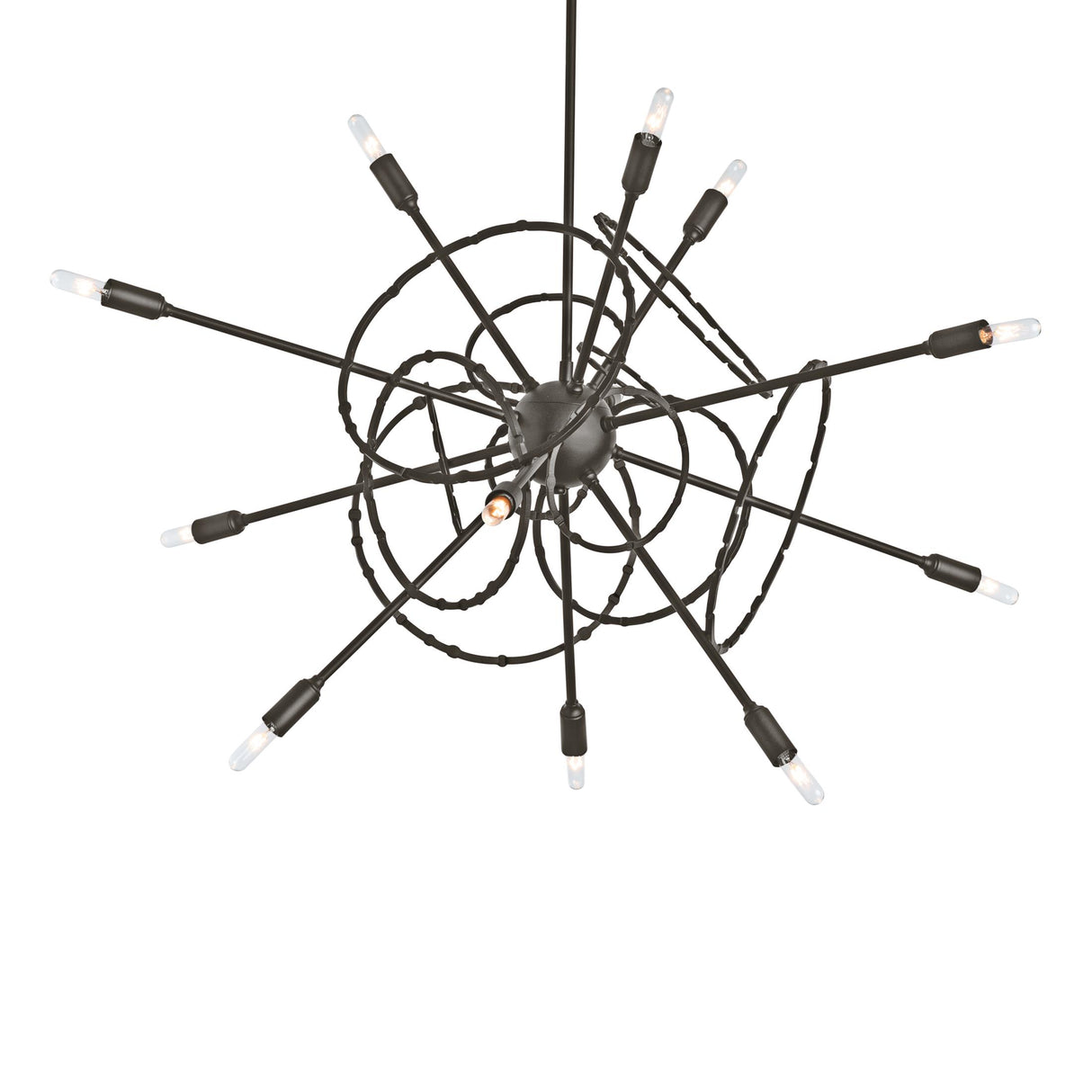 Hubbardton Forge 2021 Oil Rubbed Bronze Multi Olympus 12-Light Starburst Pendant