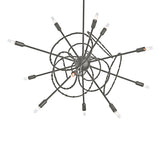 Hubbardton Forge 2021 Natural Iron Multi Olympus 12-Light Starburst Pendant
