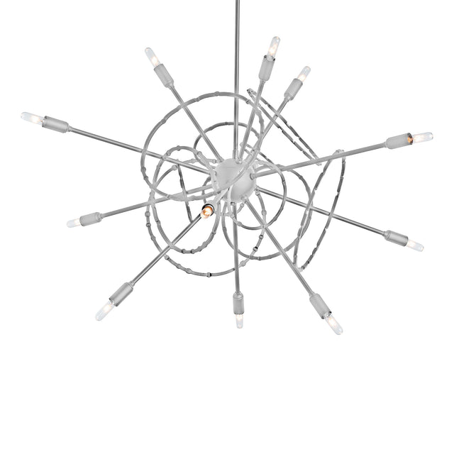 Hubbardton Forge 2021 Vintage Platinum Multi Olympus 12-Light Starburst Pendant