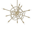 Hubbardton Forge 2021 Modern Brass Multi Olympus 12-Light Starburst Pendant