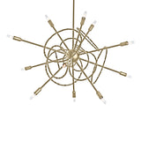 Hubbardton Forge 2021 Modern Brass Multi Olympus 12-Light Starburst Pendant