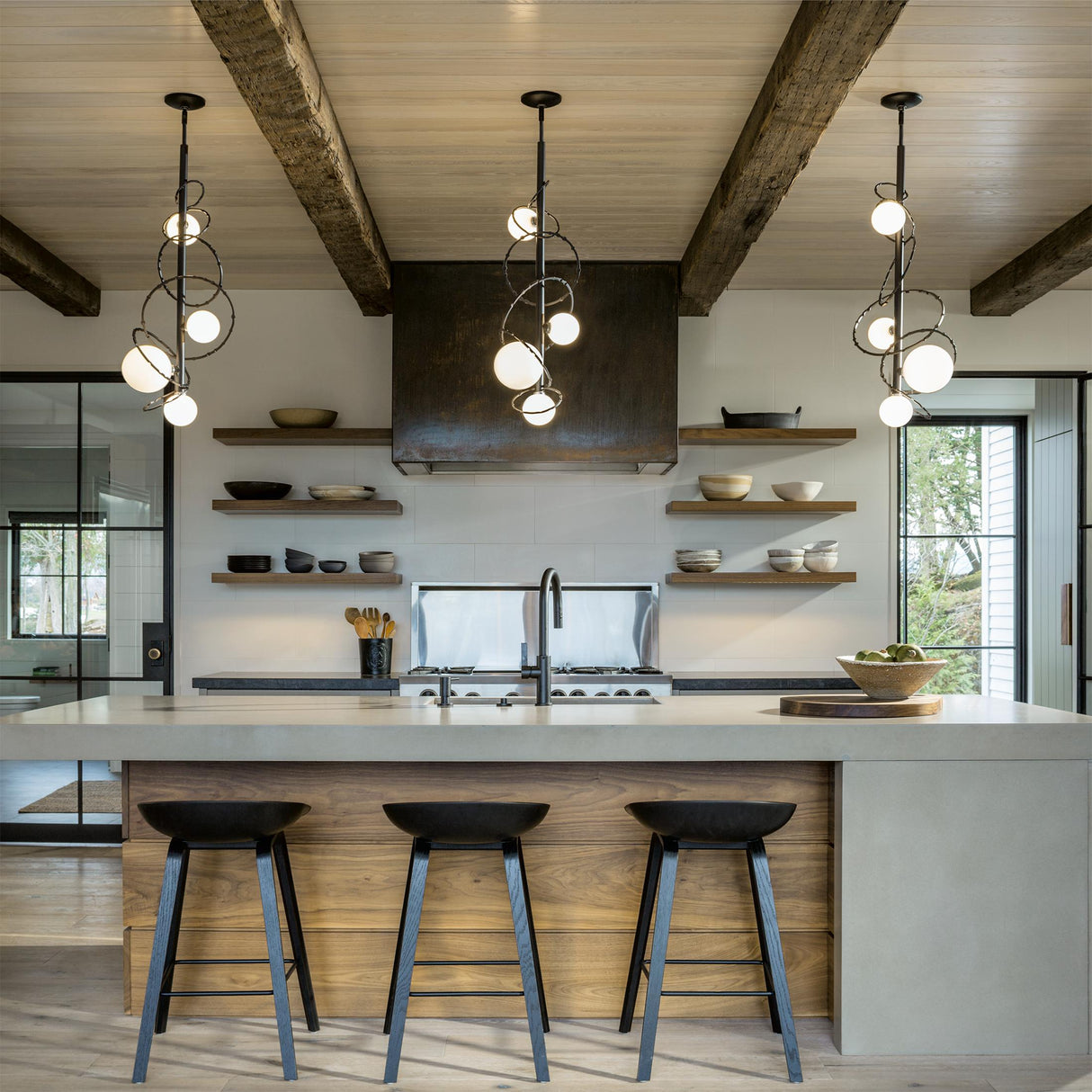 Hubbardton Forge 2021 Black Opal Glass (GG) Multi Olympus Vertical Pendant