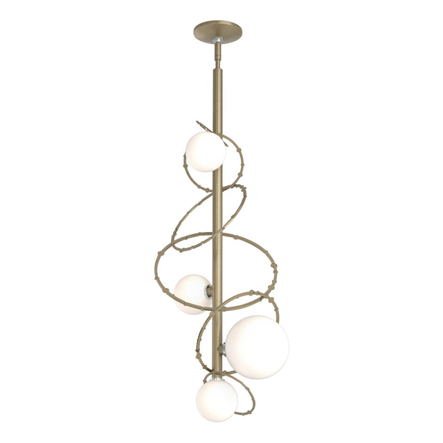 Hubbardton Forge 2021 Soft Gold Opal Glass (GG) Multi Olympus Vertical Pendant