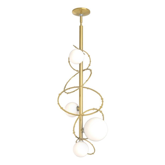 Hubbardton Forge 2021 Modern Brass Opal Glass (GG) Multi Olympus Vertical Pendant
