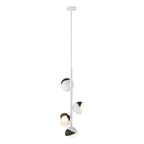 Hubbardton Forge 2022 White Black Opal Glass (GG) Multi Brooklyn 4-Light Double Shade Vertical Pendant