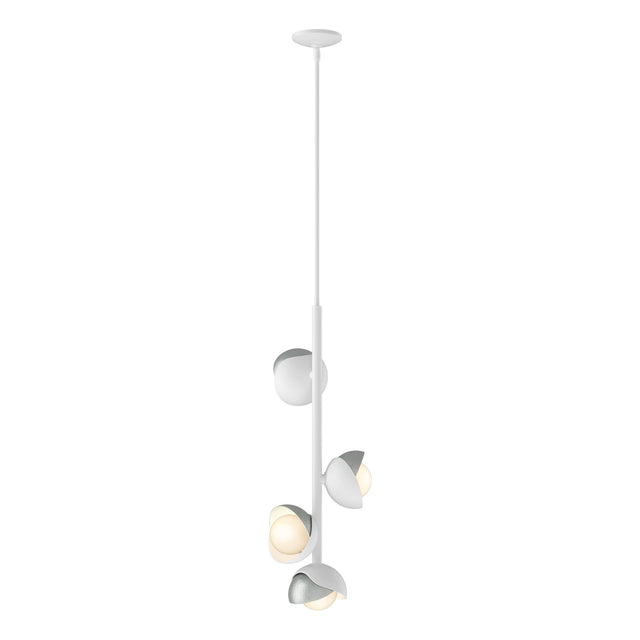 Hubbardton Forge 2022 White Vintage Platinum Opal Glass (GG) Multi Brooklyn 4-Light Double Shade Vertical Pendant