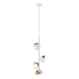 Hubbardton Forge 2022 White Soft Gold Opal Glass (GG) Multi Brooklyn 4-Light Double Shade Vertical Pendant