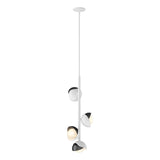 Hubbardton Forge 2022 White Ink Opal Glass (GG) Multi Brooklyn 4-Light Double Shade Vertical Pendant