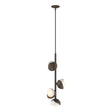 Hubbardton Forge 2022 Bronze White Opal Glass (GG) Multi Brooklyn 4-Light Double Shade Vertical Pendant