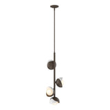 Hubbardton Forge 2022 Bronze White Opal Glass (GG) Multi Brooklyn 4-Light Double Shade Vertical Pendant