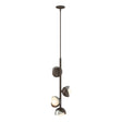 Hubbardton Forge 2022 Bronze Sterling Opal Glass (GG) Multi Brooklyn 4-Light Double Shade Vertical Pendant