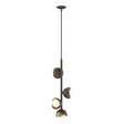Hubbardton Forge 2022 Bronze Soft Gold Opal Glass (GG) Multi Brooklyn 4-Light Double Shade Vertical Pendant