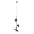 Hubbardton Forge 2022 Dark Smoke White Opal Glass (GG) Multi Brooklyn 4-Light Double Shade Vertical Pendant