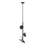 Hubbardton Forge 2022 Black White Opal Glass (GG) Multi Brooklyn 4-Light Double Shade Vertical Pendant