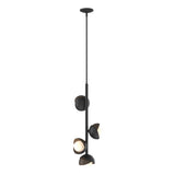 Hubbardton Forge 2022 Black Bronze Opal Glass (GG) Multi Brooklyn 4-Light Double Shade Vertical Pendant