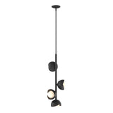 Hubbardton Forge 2022 Black Black Opal Glass (GG) Multi Brooklyn 4-Light Double Shade Vertical Pendant