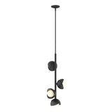 Hubbardton Forge 2022 Black Natural Iron Opal Glass (GG) Multi Brooklyn 4-Light Double Shade Vertical Pendant
