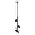 Hubbardton Forge 2022 Black Vintage Platinum Opal Glass (GG) Multi Brooklyn 4-Light Double Shade Vertical Pendant