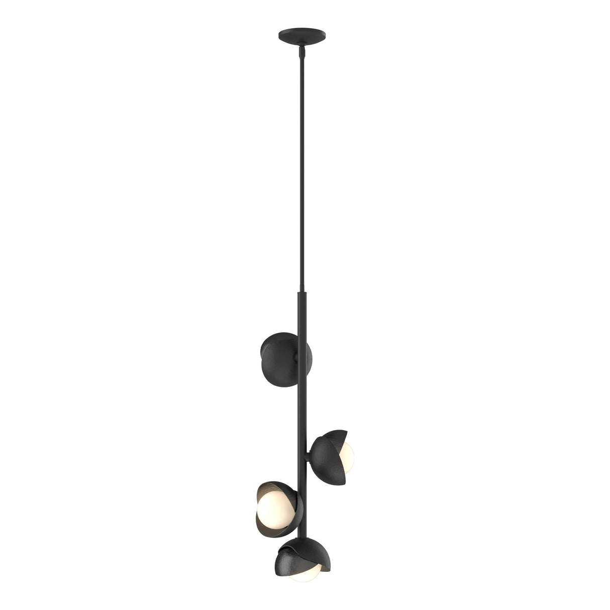 Hubbardton Forge 2022 Black Ink Opal Glass (GG) Multi Brooklyn 4-Light Double Shade Vertical Pendant
