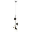 Hubbardton Forge 2022 Oil Rubbed Bronze White Opal Glass (GG) Multi Brooklyn 4-Light Double Shade Vertical Pendant