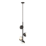 Hubbardton Forge 2022 Oil Rubbed Bronze White Opal Glass (GG) Multi Brooklyn 4-Light Double Shade Vertical Pendant