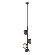 Hubbardton Forge 2022 Oil Rubbed Bronze Oil Rubbed Bronze Opal Glass (GG) Multi Brooklyn 4-Light Double Shade Vertical Pendant