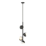 Hubbardton Forge 2022 Natural Iron White Opal Glass (GG) Multi Brooklyn 4-Light Double Shade Vertical Pendant