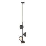 Hubbardton Forge 2022 Natural Iron Oil Rubbed Bronze Opal Glass (GG) Multi Brooklyn 4-Light Double Shade Vertical Pendant