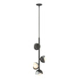 Hubbardton Forge 2022 Natural Iron Vintage Platinum Opal Glass (GG) Multi Brooklyn 4-Light Double Shade Vertical Pendant