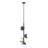 Hubbardton Forge 2022 Natural Iron Vintage Platinum Opal Glass (GG) Multi Brooklyn 4-Light Double Shade Vertical Pendant
