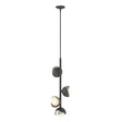 Hubbardton Forge 2022 Natural Iron Sterling Opal Glass (GG) Multi Brooklyn 4-Light Double Shade Vertical Pendant