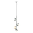 Hubbardton Forge 2022 Vintage Platinum White Opal Glass (GG) Multi Brooklyn 4-Light Double Shade Vertical Pendant