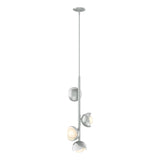 Hubbardton Forge 2022 Vintage Platinum White Opal Glass (GG) Multi Brooklyn 4-Light Double Shade Vertical Pendant